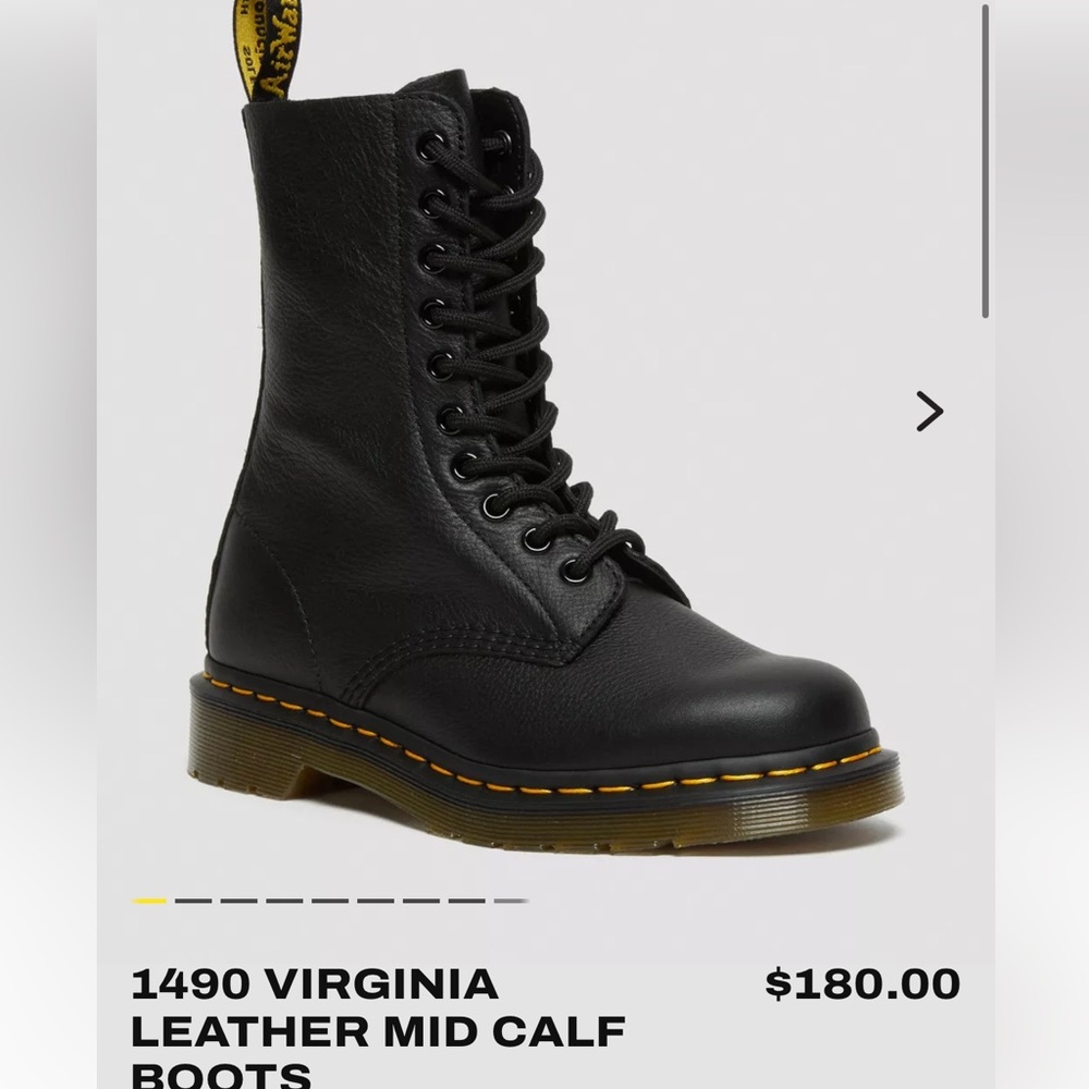 Dr. Martens 1490 VIRGINIA LEATHER MID CALF BOOTS - Picture 2 of 16